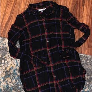 3 for $25 Old Navy Very Soft Button Down Lightweight Plaid Colorful Women Size S